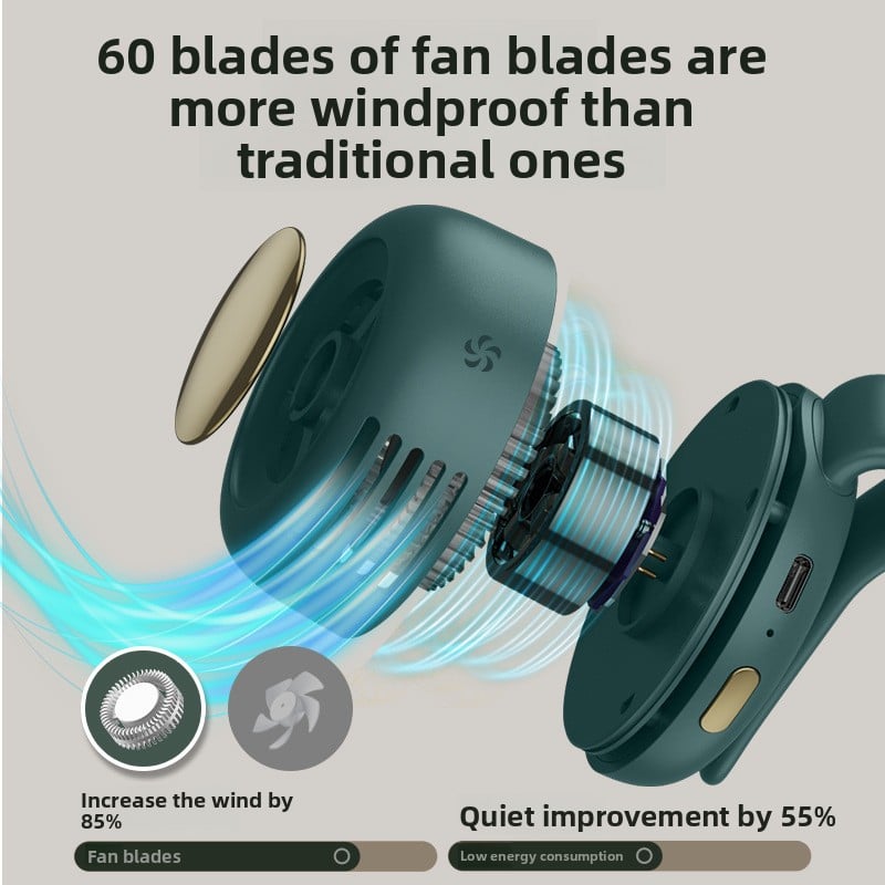 Mini waist-hanging handheld fan
